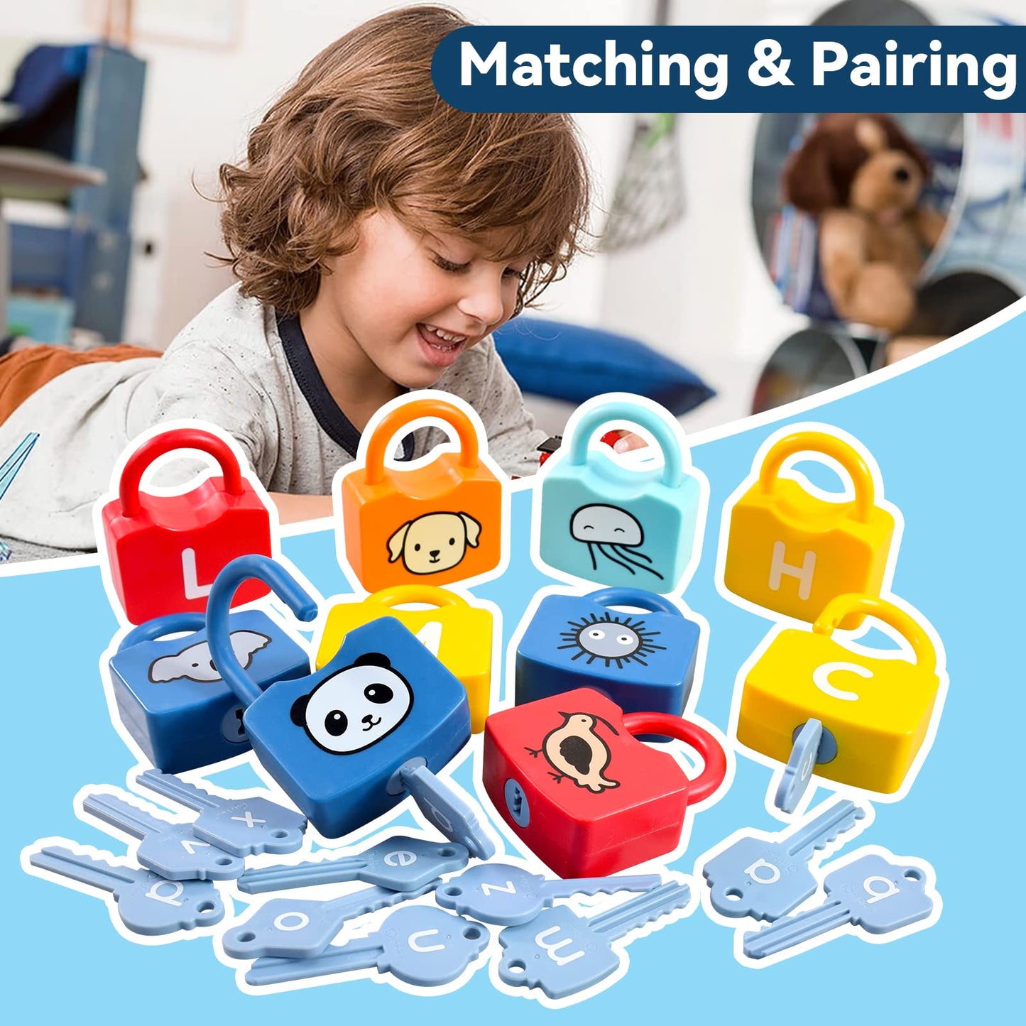 YYDeek Alphabet Locks & Keys Toy — Montessori Letter Learning for Toddlers