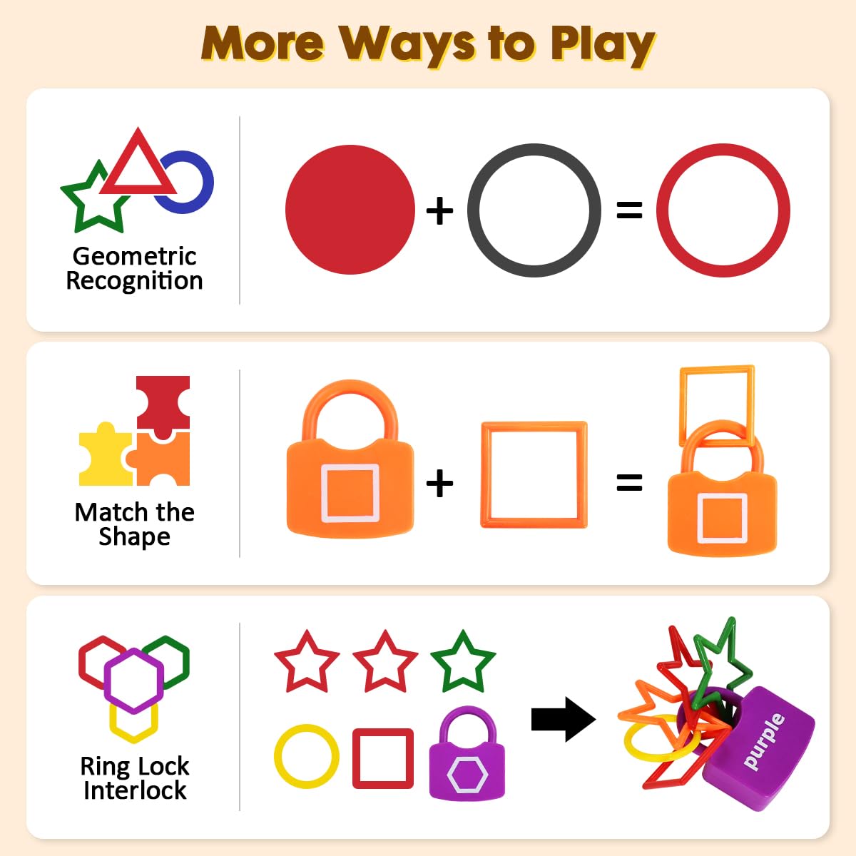 YYDeek Montessori Lock & Key Toy for 3-Year-Olds – Color & Shape Matching