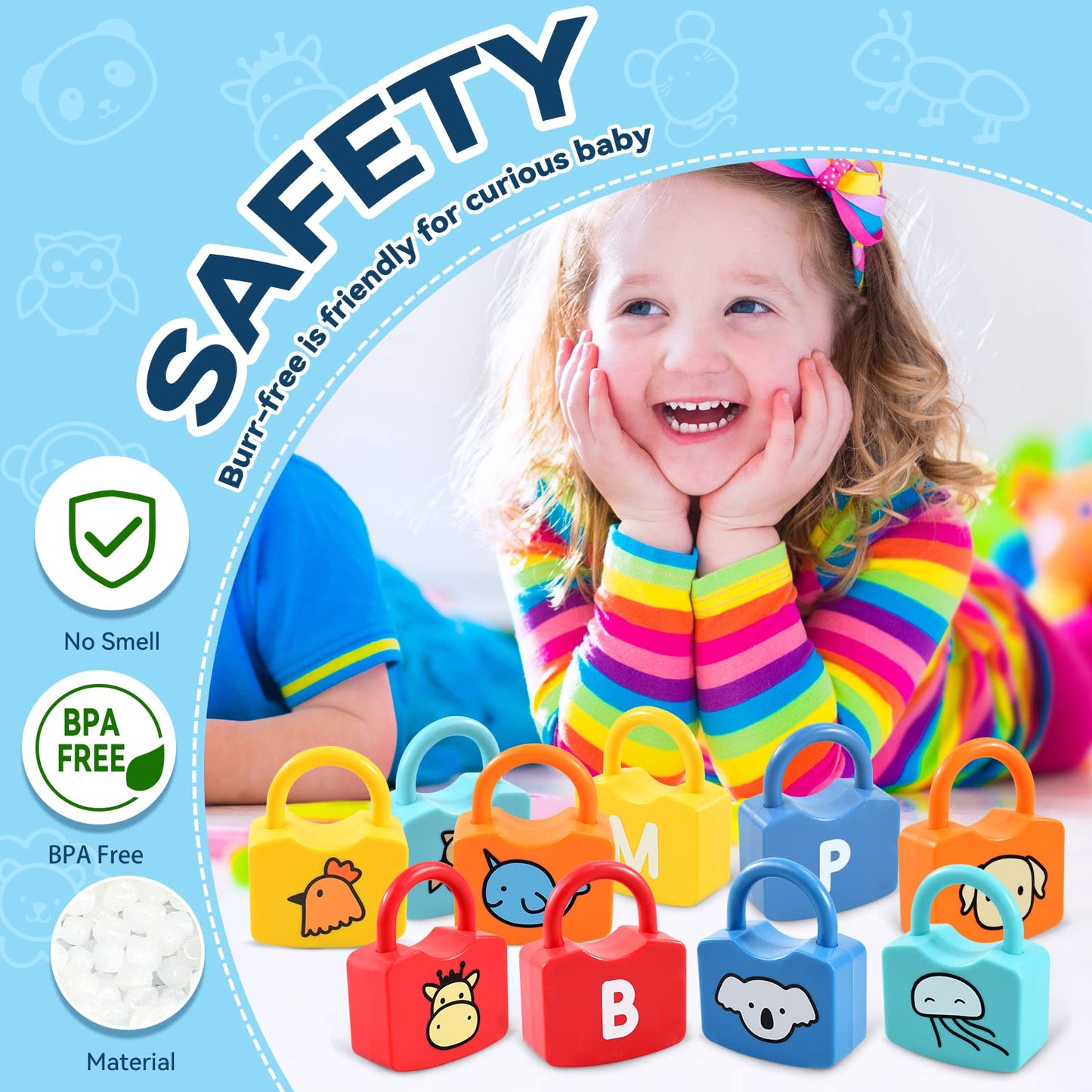 YYDeek Alphabet Locks & Keys Toy — Montessori Letter Learning for Toddlers