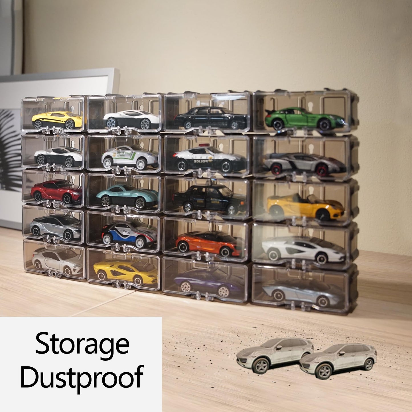 YYDS Toys Organizer: Interlocking 1/64 Scale Car Display Case – Holds 10–40 Cars, Black