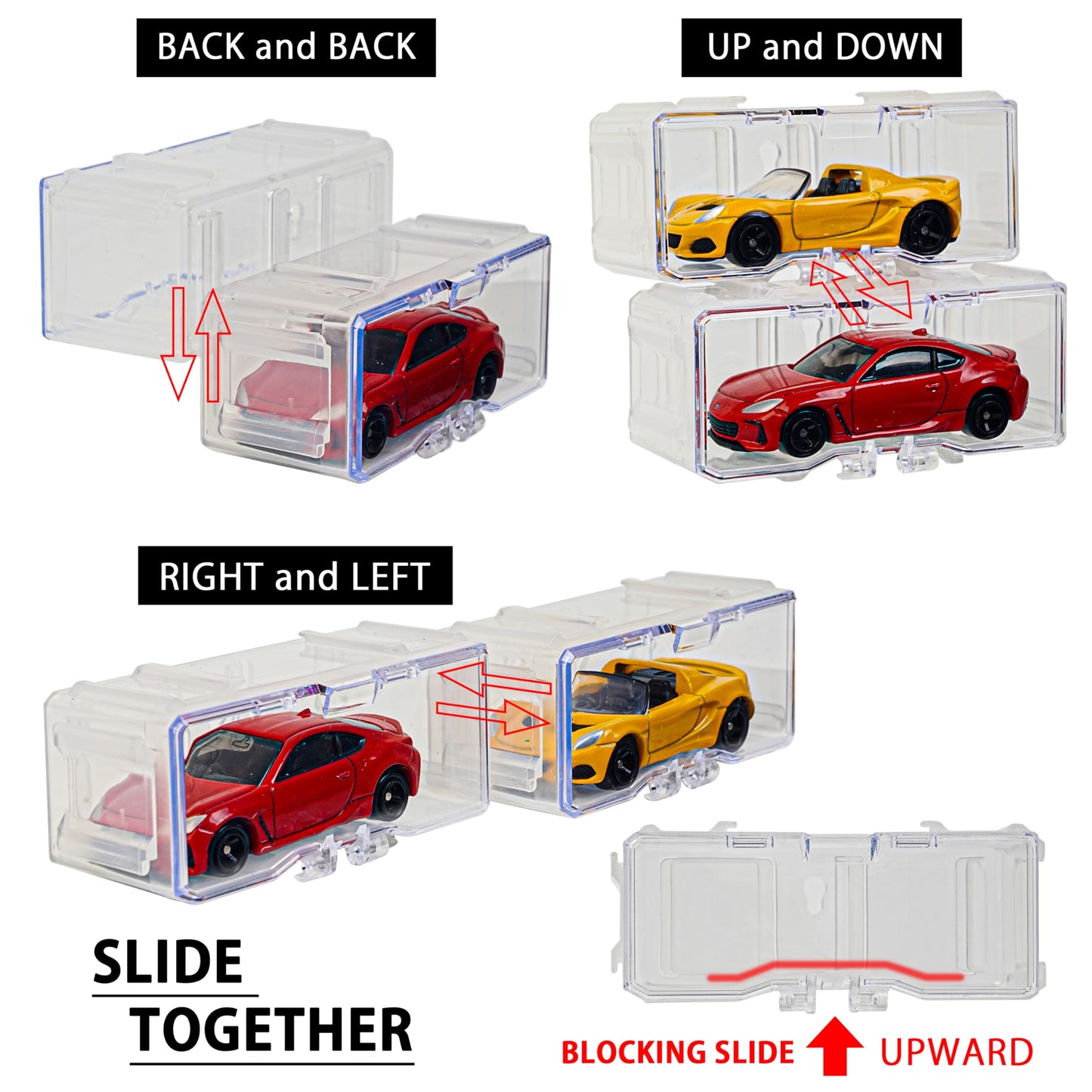 YYDS Toys Organizer Case for 1/64 Cars – Interlocking Display, Holds 10–40 Cars (White)