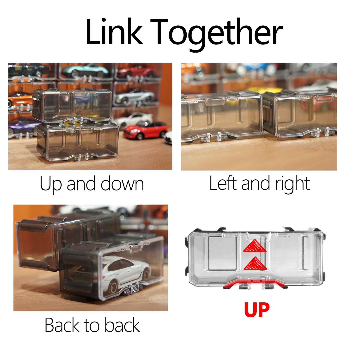 YYDS Toys Organizer: Interlocking 1/64 Scale Car Display Case – Holds 10–40 Cars, Black