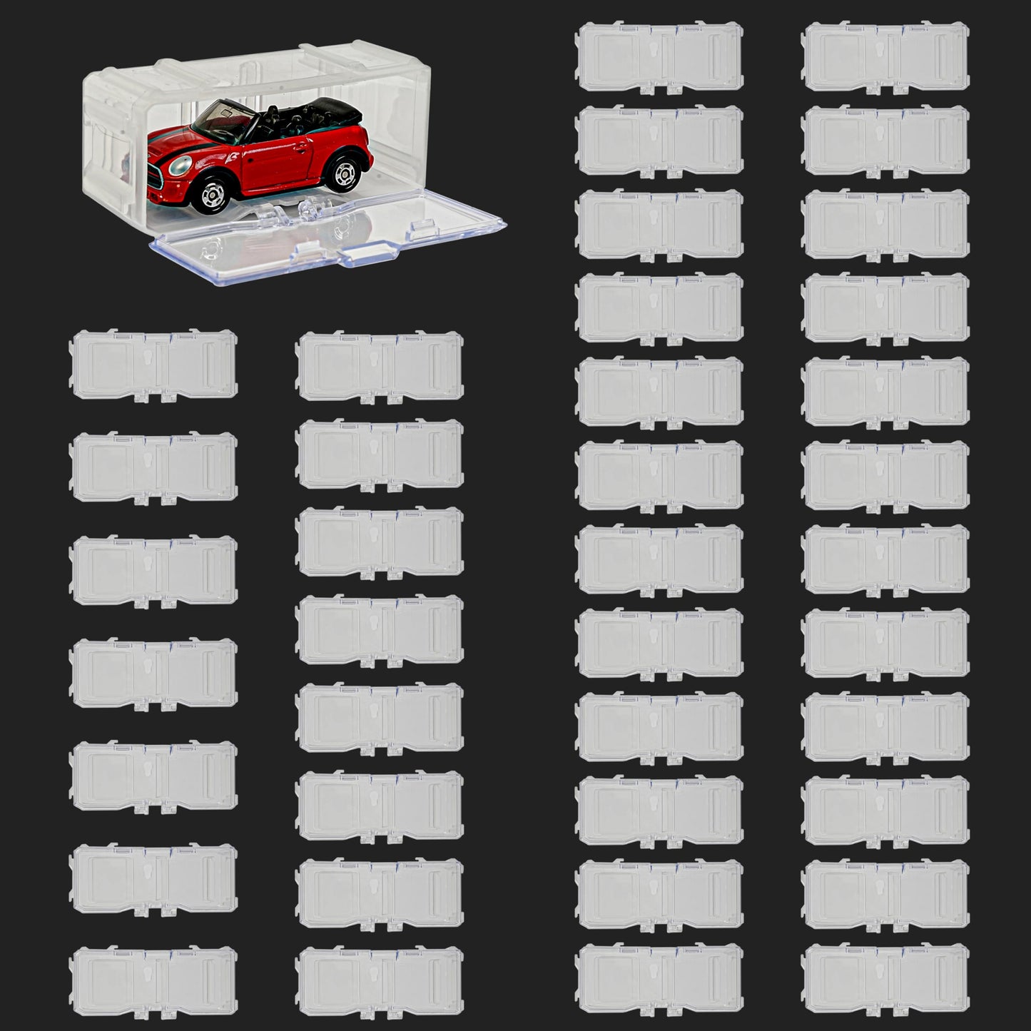 YYDS Toys Organizer Case for 1/64 Cars – Interlocking Display, Holds 10–40 Cars (White)