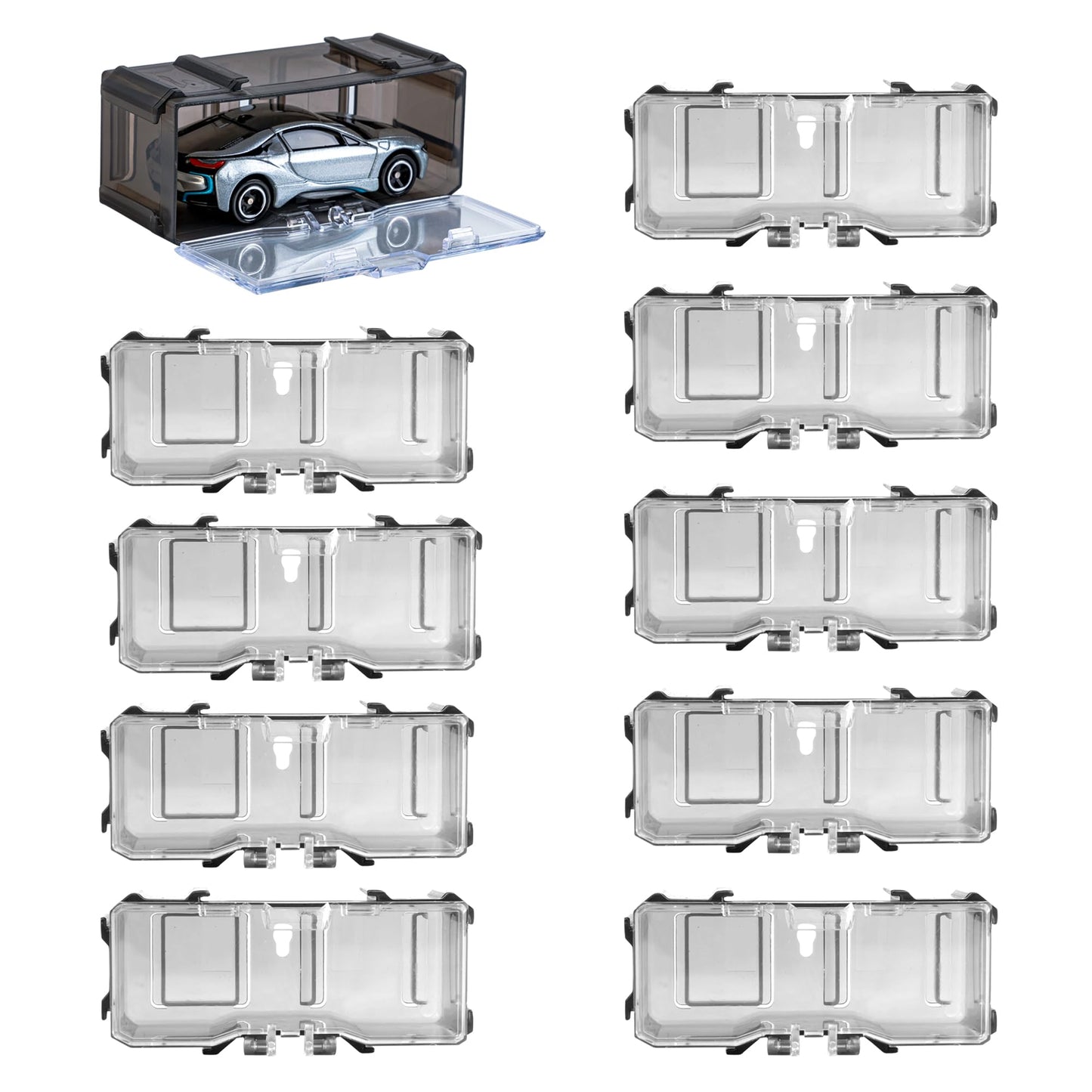 YYDS Toys Organizer: Interlocking 1/64 Scale Car Display Case – Holds 10–40 Cars, Black