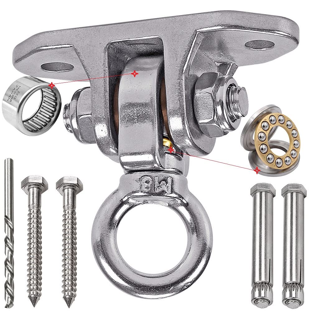 Yyiwhmy Stainless Steel Swing Hanger 180°+360° Ceiling Mount – Heavy Duty, 1200 lb Capacity