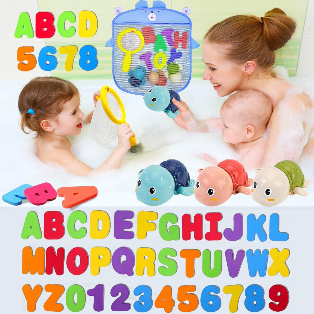 YYMHMF Bath Toys for Toddlers 1-3 | Foam ABC Letters & Numbers Set