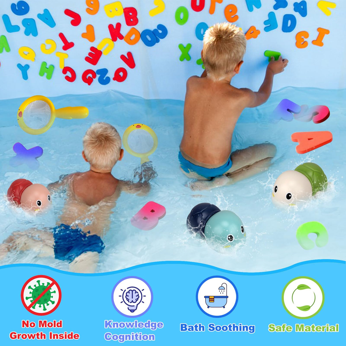 YYMHMF Bath Toys for Toddlers 1-3 | Foam ABC Letters & Numbers Set