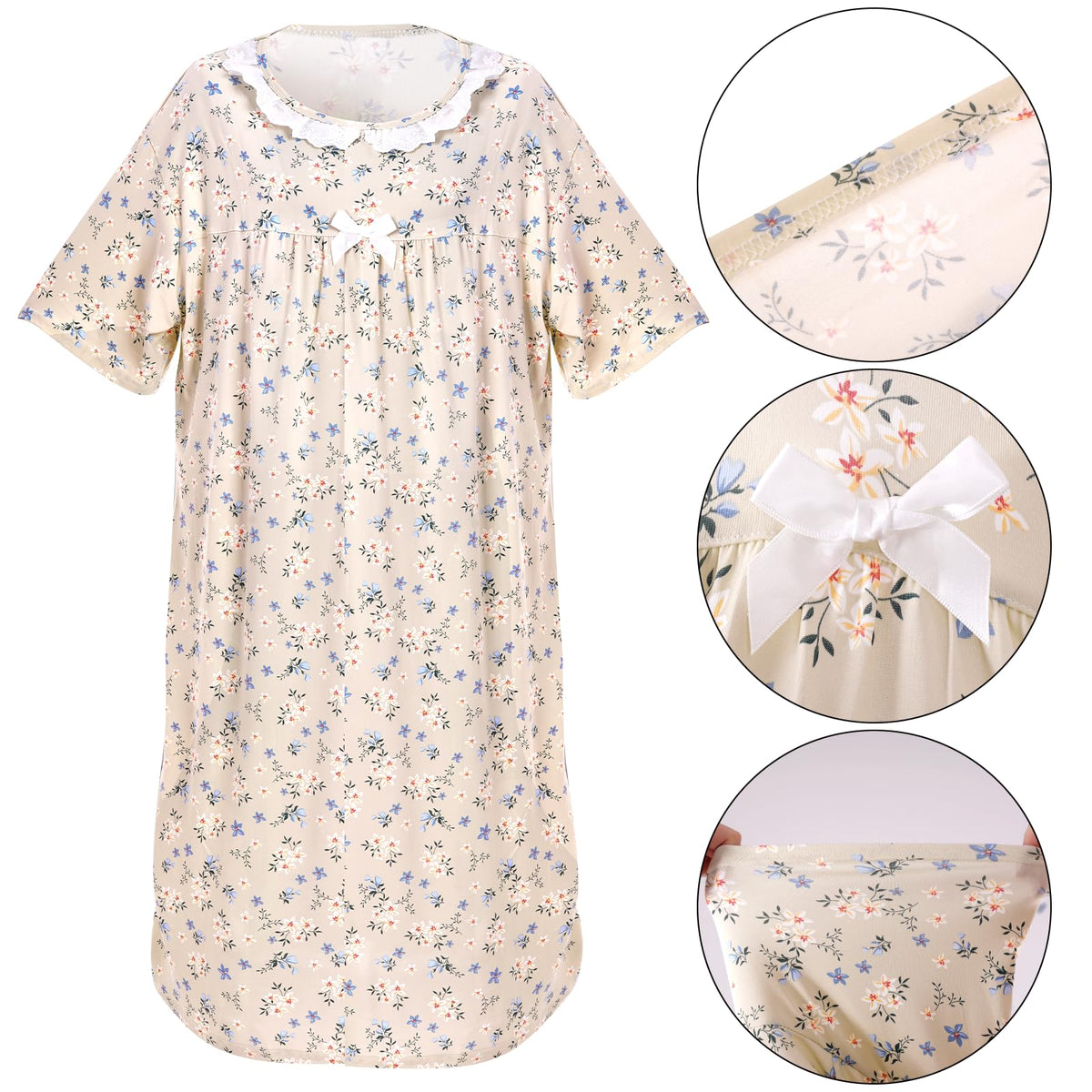 Yymobt 9-Piece Old Lady Costume for 100th Day of School – Granny Wig & Accessories