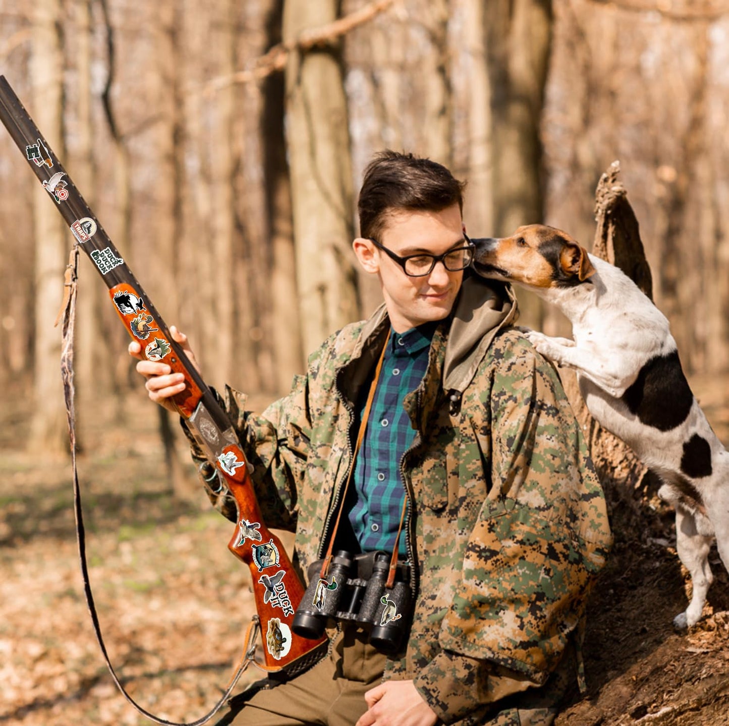 YYMYMGJ 100Pcs Duck Hunting Stickers – Camo Vinyl Waterproof Decals for Water Bottle, Laptop, Helmet