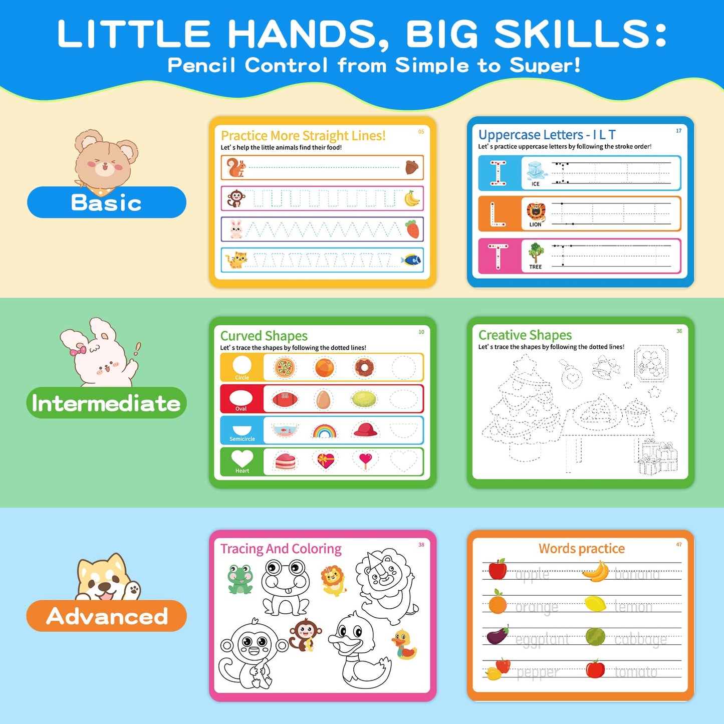 YySiRui Preschool Learning Activities Kit – Tracing Books for Kids 3+