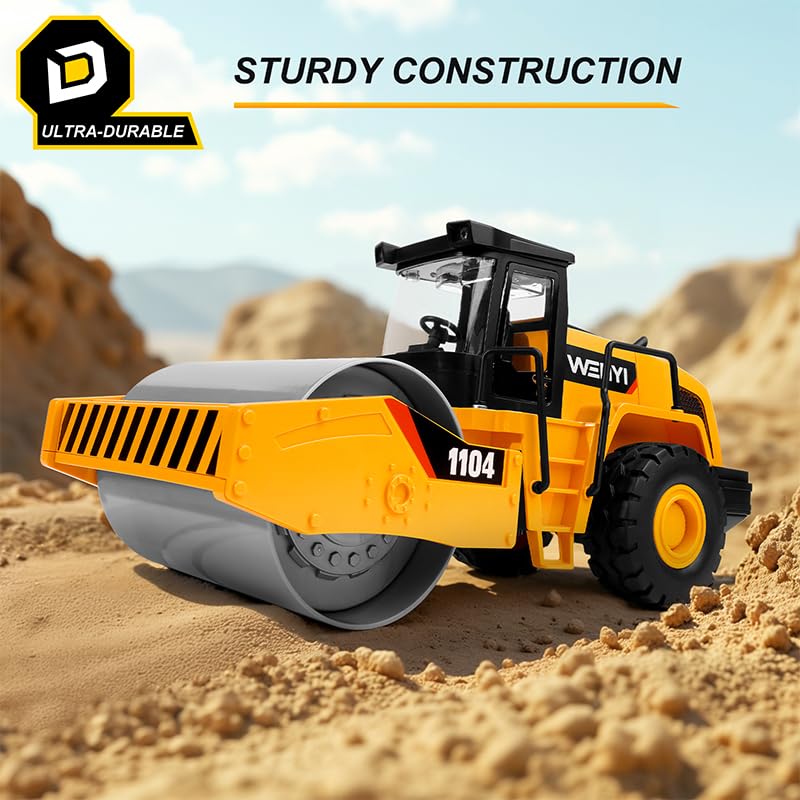 YySiRui Steam Roller Toy – 14-Inch Road Roller with Lights, Sounds & Motion Drive
