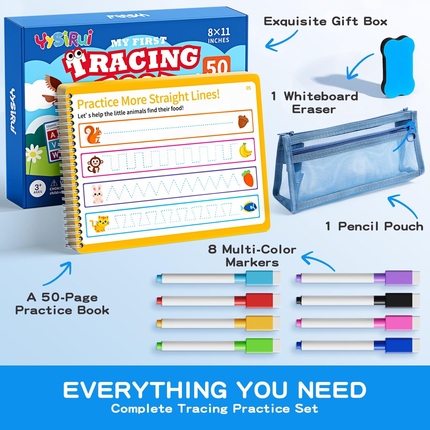 YySiRui Preschool Learning Activities Kit – Tracing Books for Kids 3+