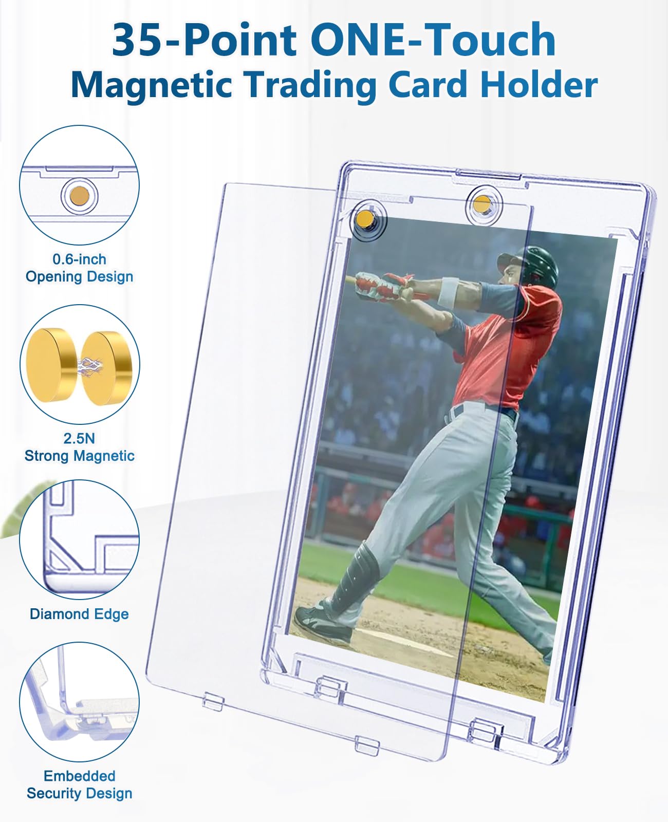 YZtree 100ct Magnetic Card Holders – 35pt One Touch UV-Protected Case