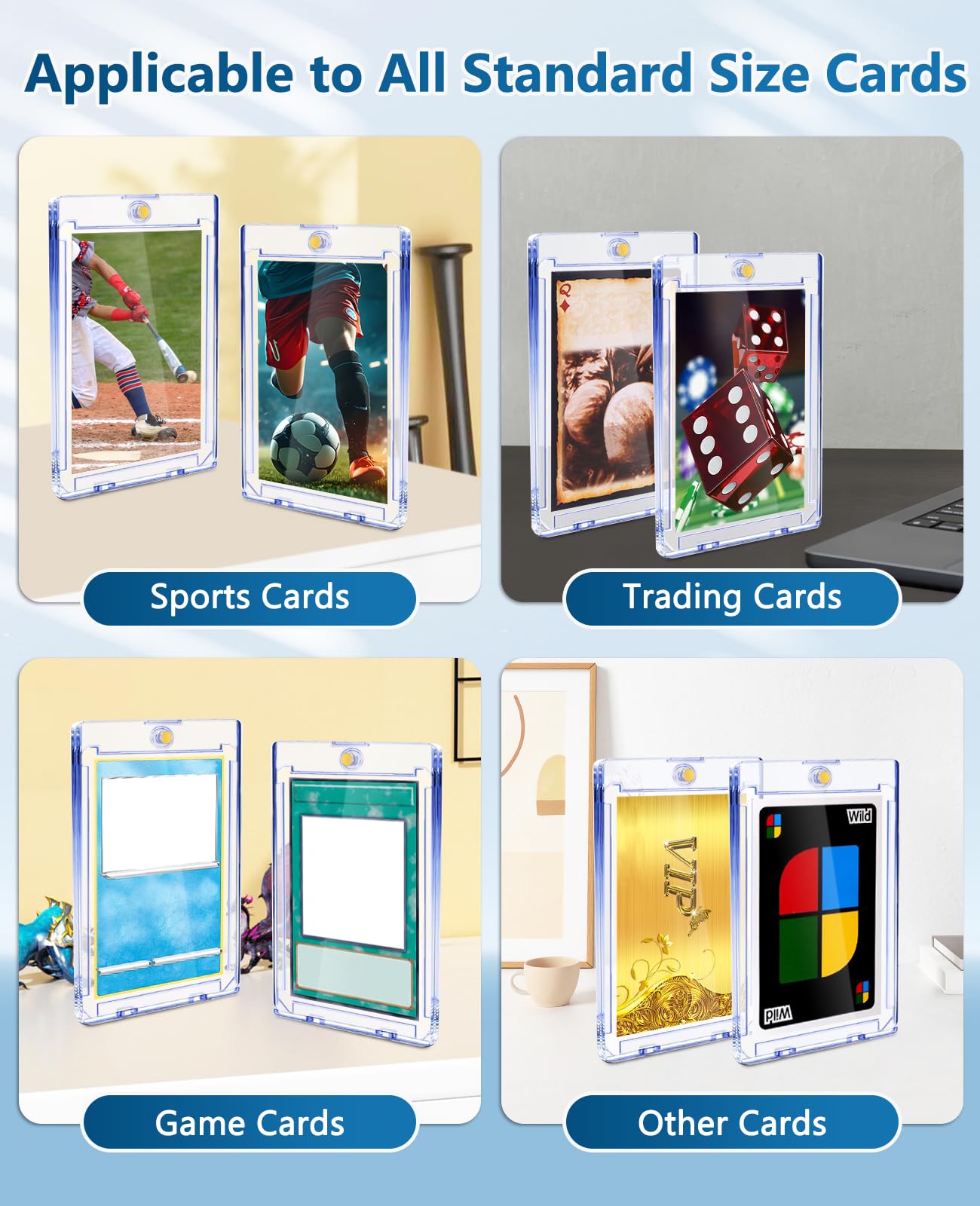 YZtree 50ct Magnetic Card Holders — 35pt One-Touch Case for Trading Cards, UV Protection