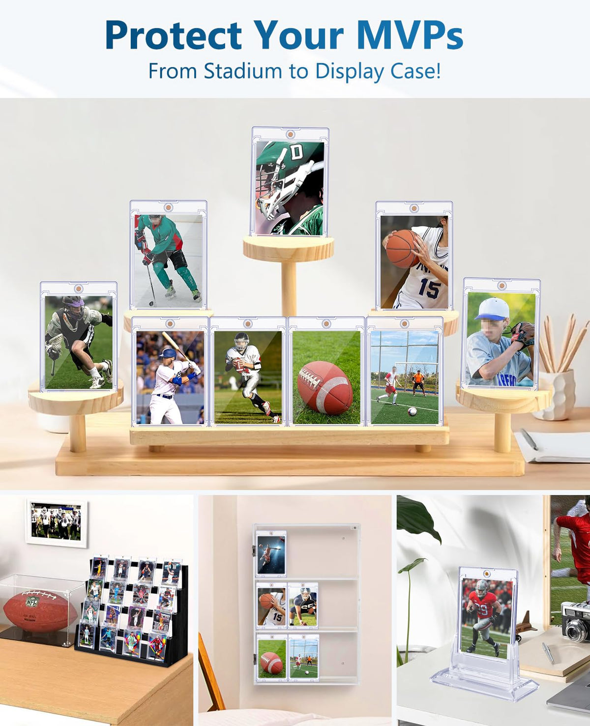 YZtree 50ct Magnetic Card Holders — 35pt One-Touch Case for Trading Cards, UV Protection