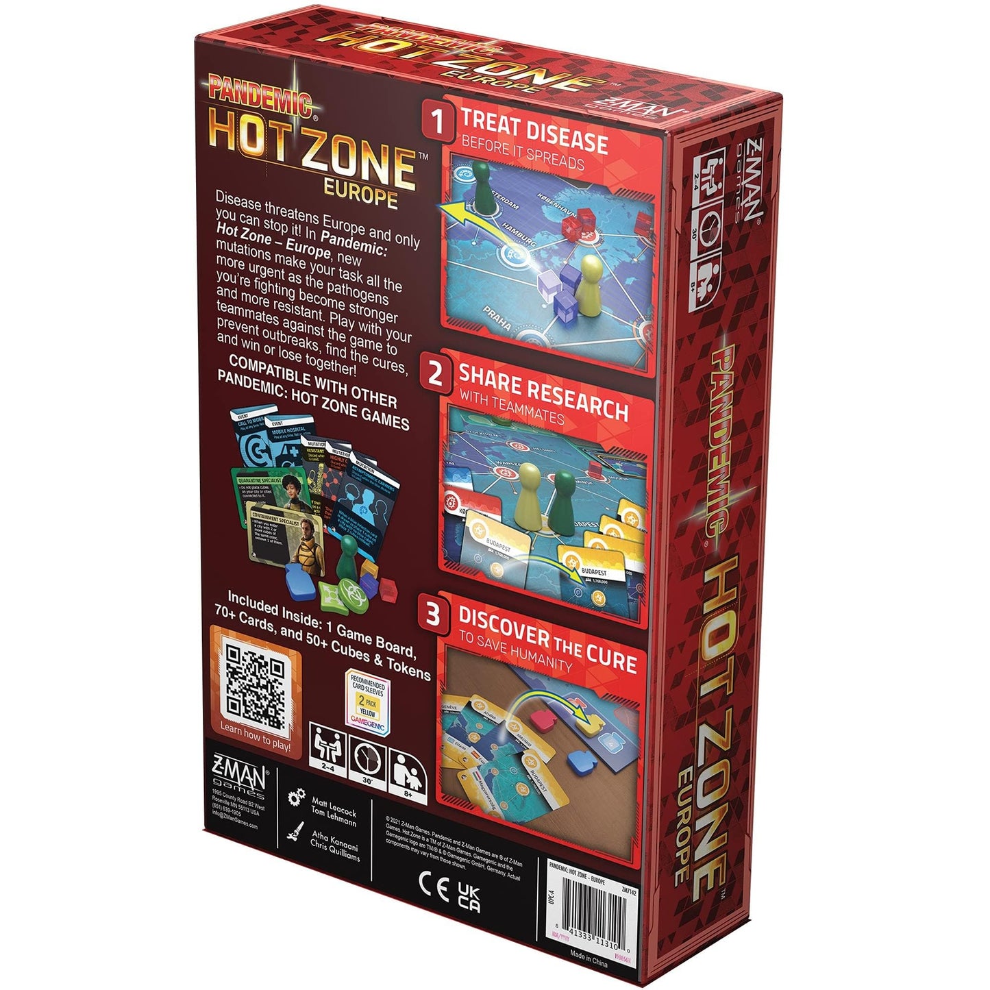 Pandemic Hot Zone Europe Board Game – Cooperative Strategy by Z-Man Games | 2-4 Players, 30 Minutes