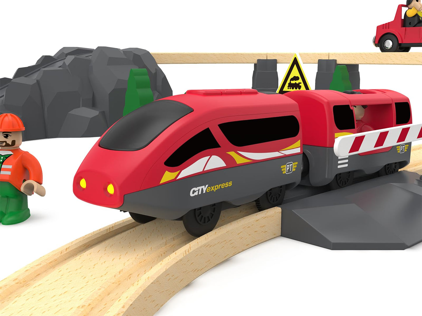 Z MAYABBO Train Track Remote Control Train – Battery-Operated Locomotive for Toddlers, Fits Major Brand Rails