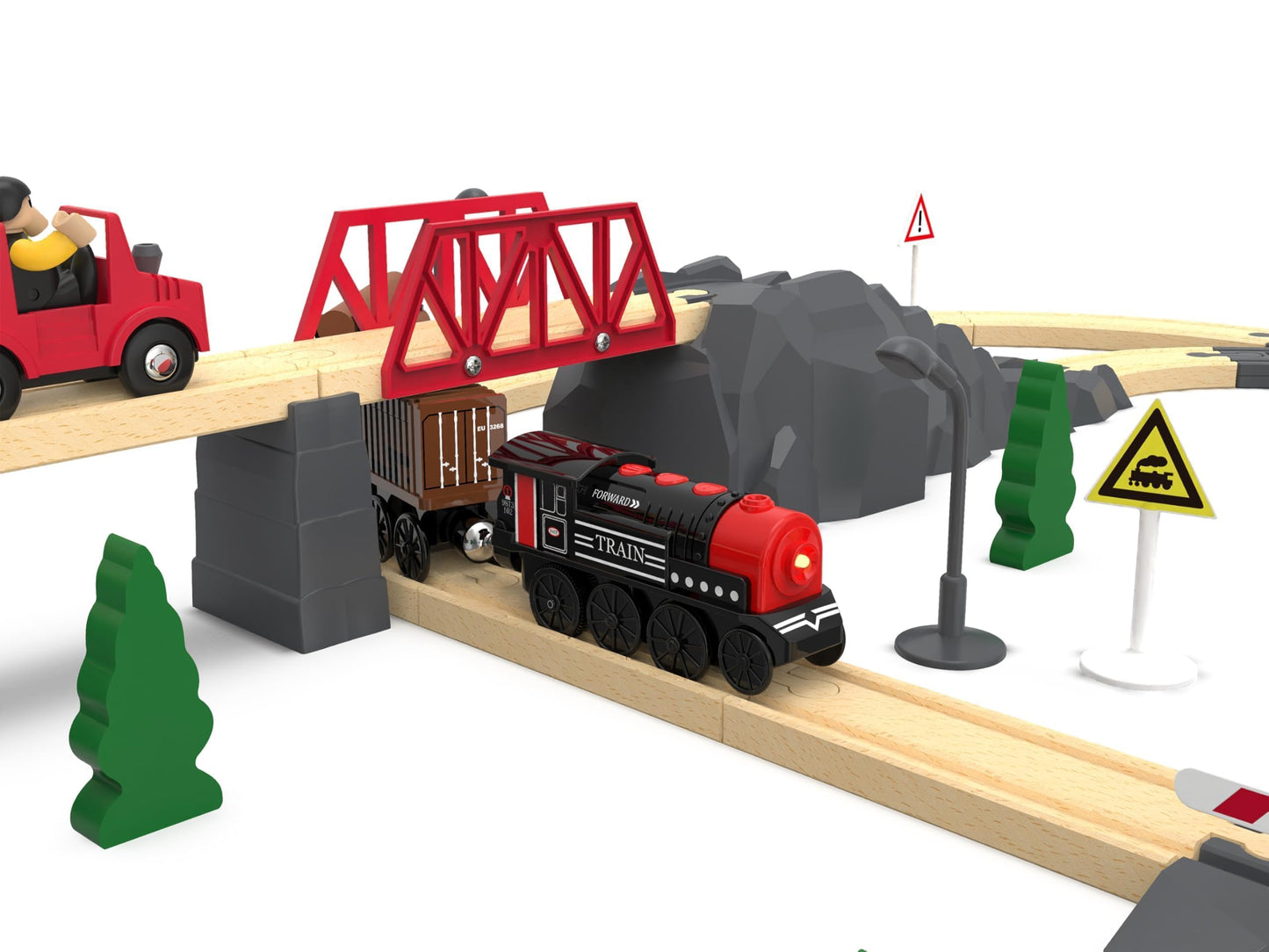 Z MAYABBO Motorized Train for Wooden Track – 3-Piece Battery-Powered Set for Ages 3+