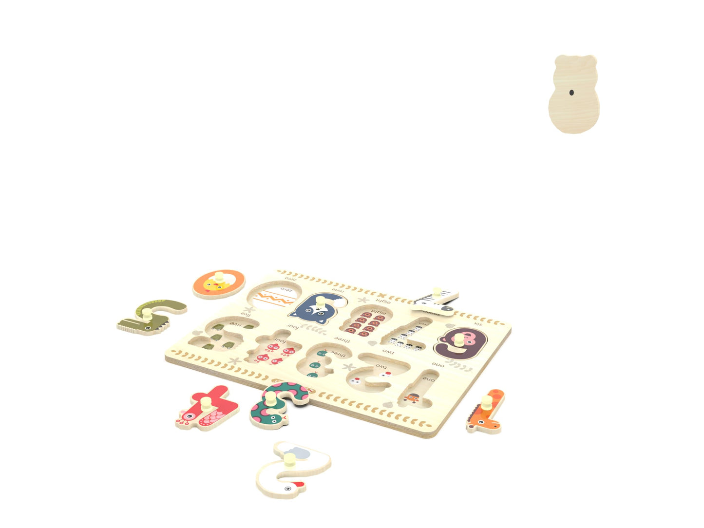 Z MAYABBO Toddler Puzzles 2-4 | Wooden Peg Numbers Puzzle for Preschoolers