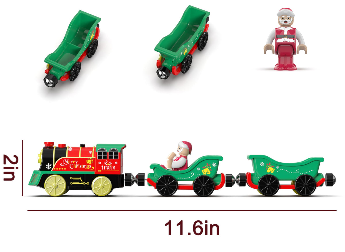 Z MAYABBO Electric Train Set for Wooden Tracks – Battery-Powered Trains with Lights & Sounds (Thomas & Friends, Brio, Chuggington Compatible)