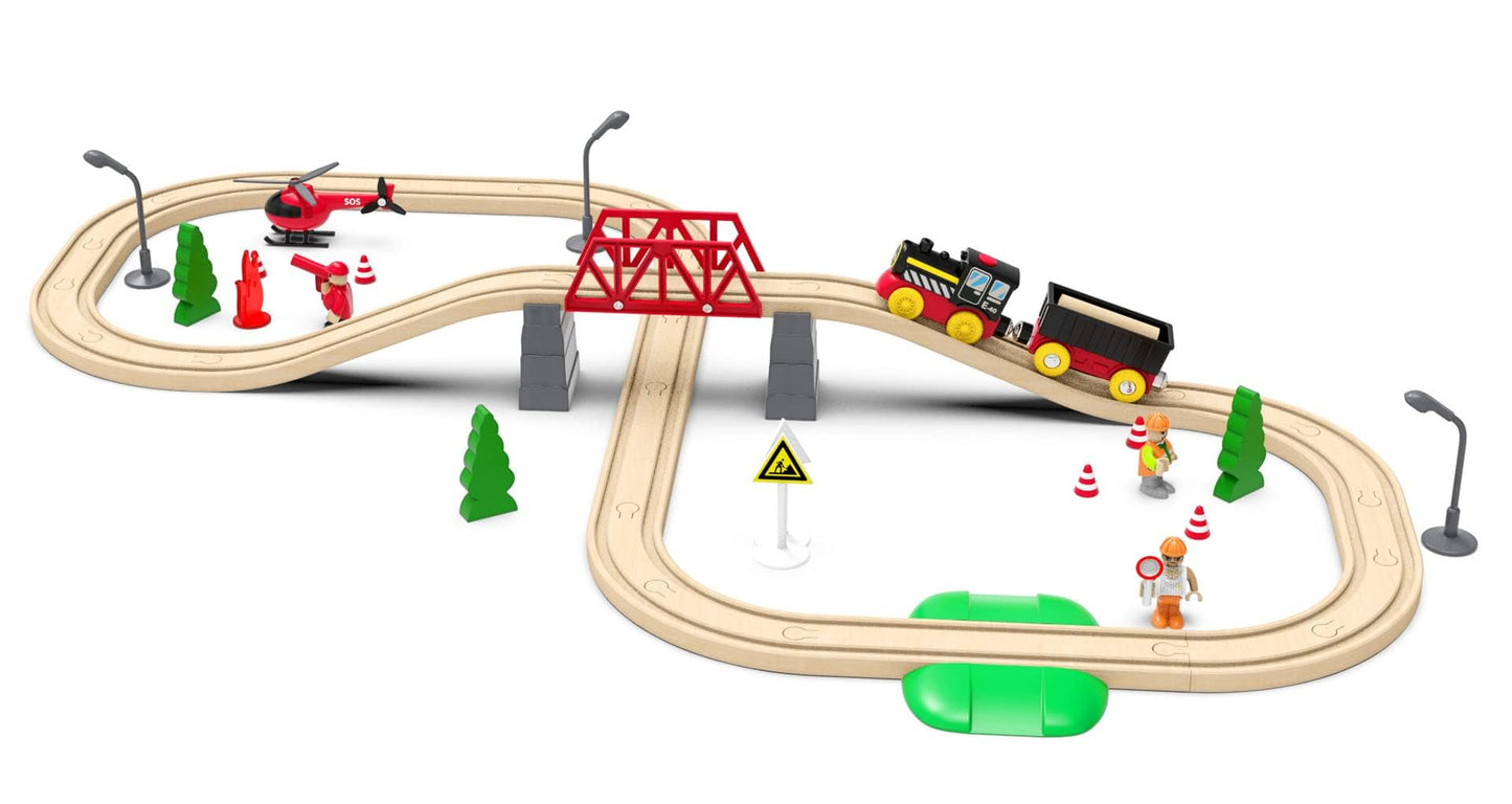 Z MAYABBO Battery Operated Locomotive Train – Magnetic, Motorized Wooden Track Toy (Thomas/Brio Compatible)