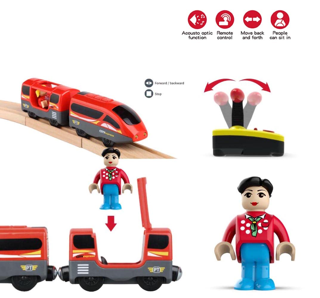 Z MAYABBO Train Track Remote Control Train – Battery-Operated Locomotive for Toddlers, Fits Major Brand Rails
