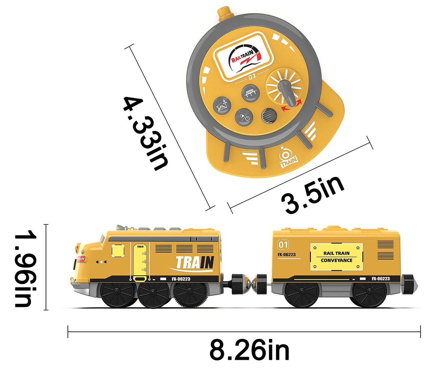 Z MAYABBO Motorized Train for Kids — Remote-Control Locomotive with Lights on Wooden Tracks