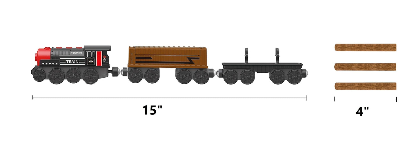 Z MAYABBO Motorized Train for Wooden Track – 3-Piece Battery-Powered Set for Ages 3+
