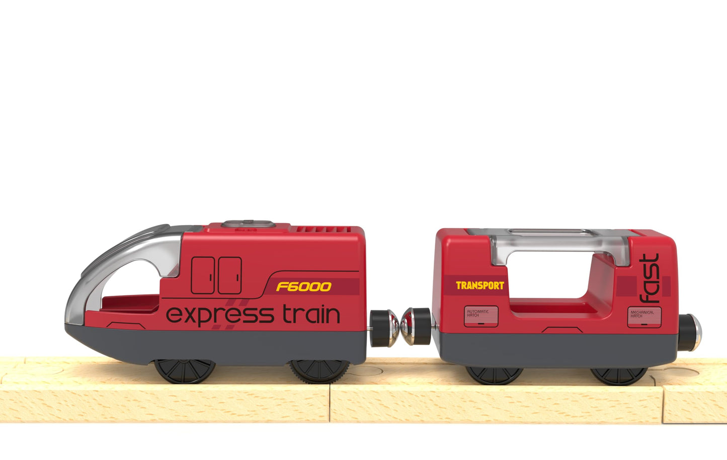 Z MAYABBO Toy Train Set with Remote Control | Wooden Track Compatible with Thomas, Brio & Chuggington