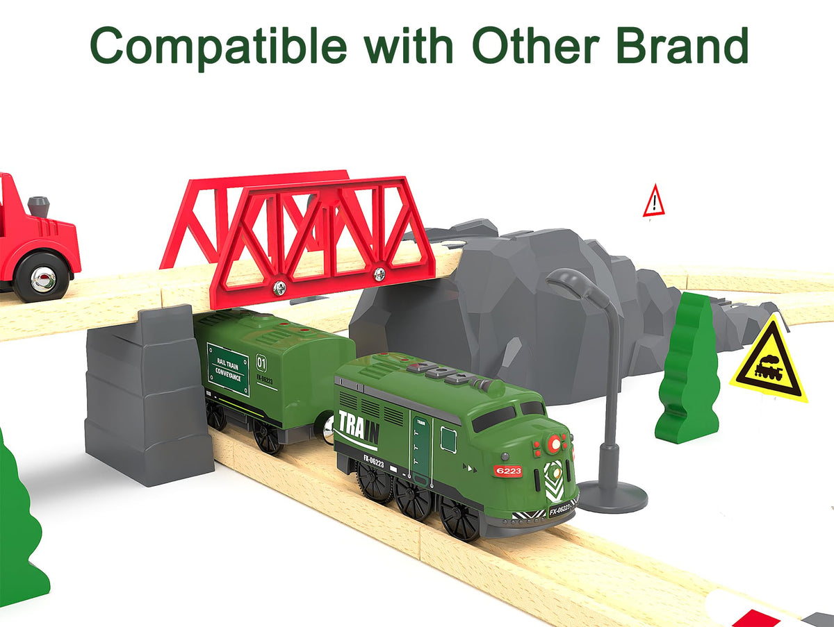 Z MAYABBO Train Toy Remote Control Locomotive – 24G Battery-Powered Set for Wooden Tracks (Thomas, Brio, Chuggington Compatible)
