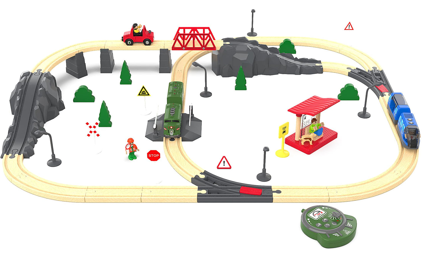 Z MAYABBO Train Toy Remote Control Locomotive – 24G Battery-Powered Set for Wooden Tracks (Thomas, Brio, Chuggington Compatible)