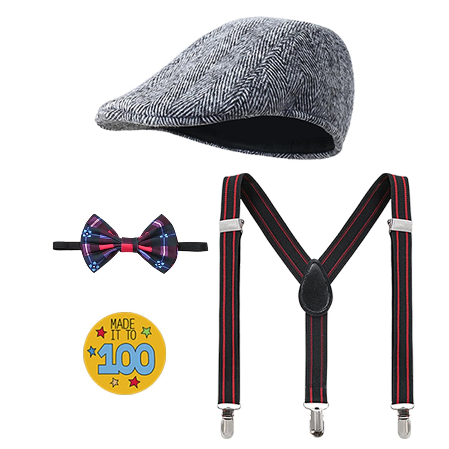 Z-Shop Old Man Costume for Kids – 100 Days of School Grandpa Outfit with Vest, Pants & Accessories