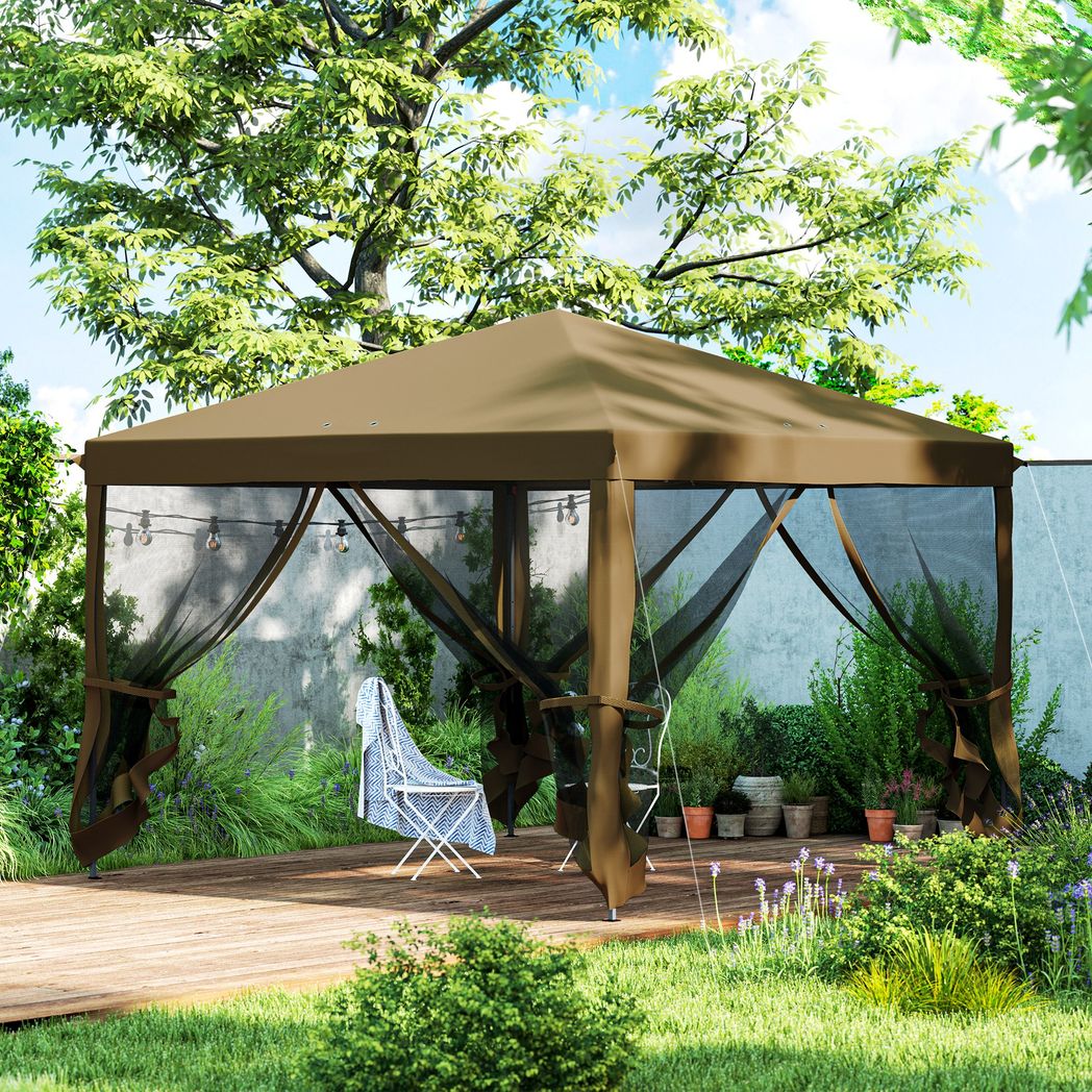 Outsunny Heavy Duty Pop Up Gazebo with Removable Mesh Sidewall