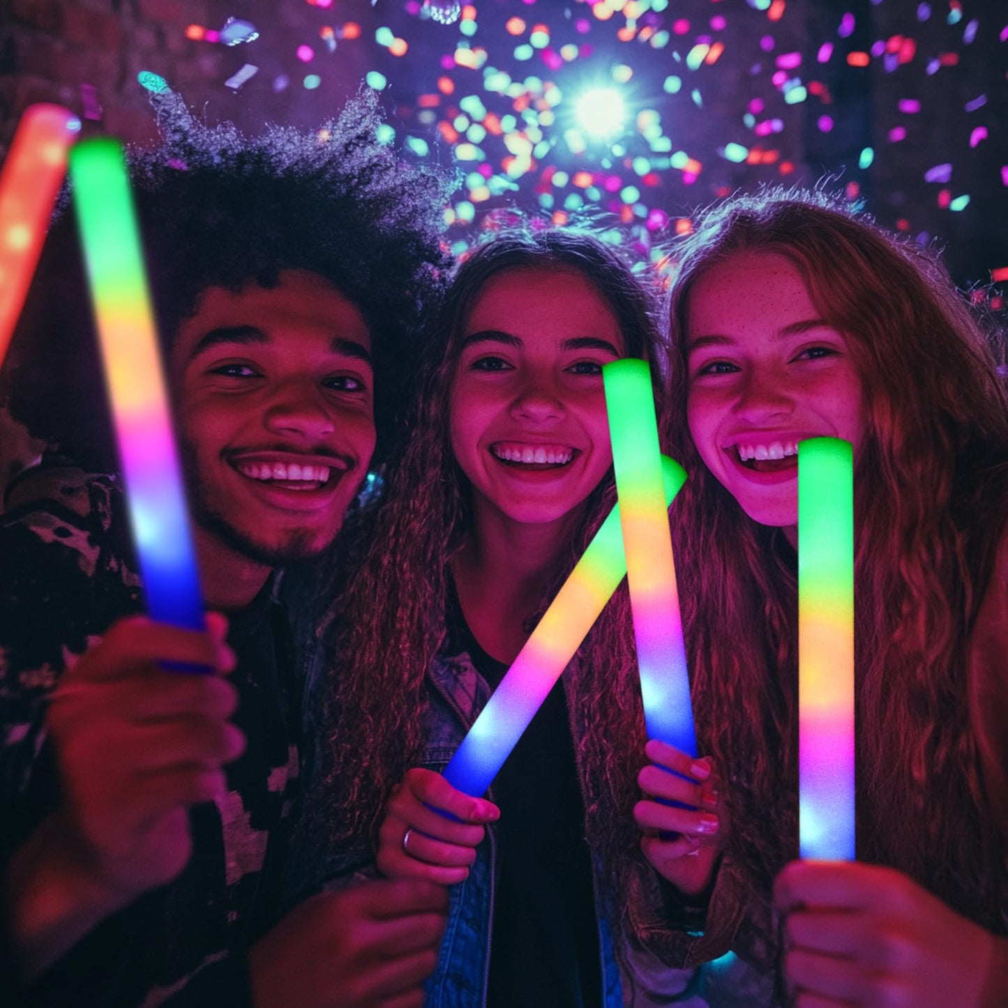 Zaaaslsm 204Pcs Foam Glow Sticks Bulk – 3-Mode LED Light Up Party Favors
