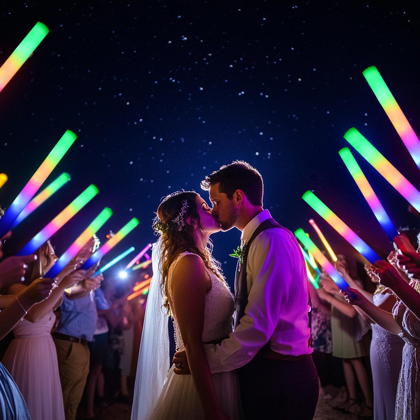 Zaaaslsm 204Pcs Foam Glow Sticks Bulk – 3-Mode LED Light Up Party Favors