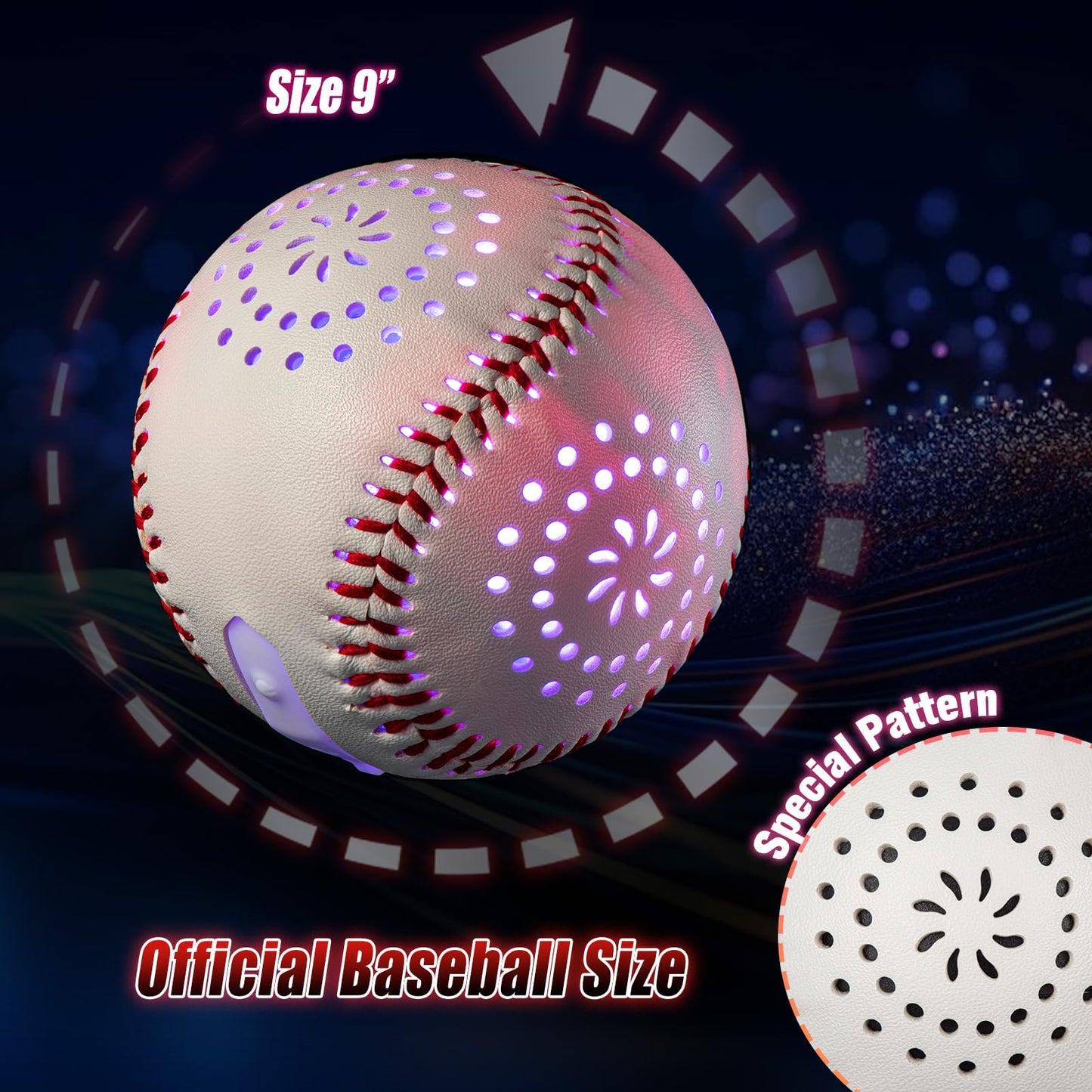 ZACEAC LED Rechargeable Baseball with 9 Lighting Modes – Glow in the Dark Toy for Kids
