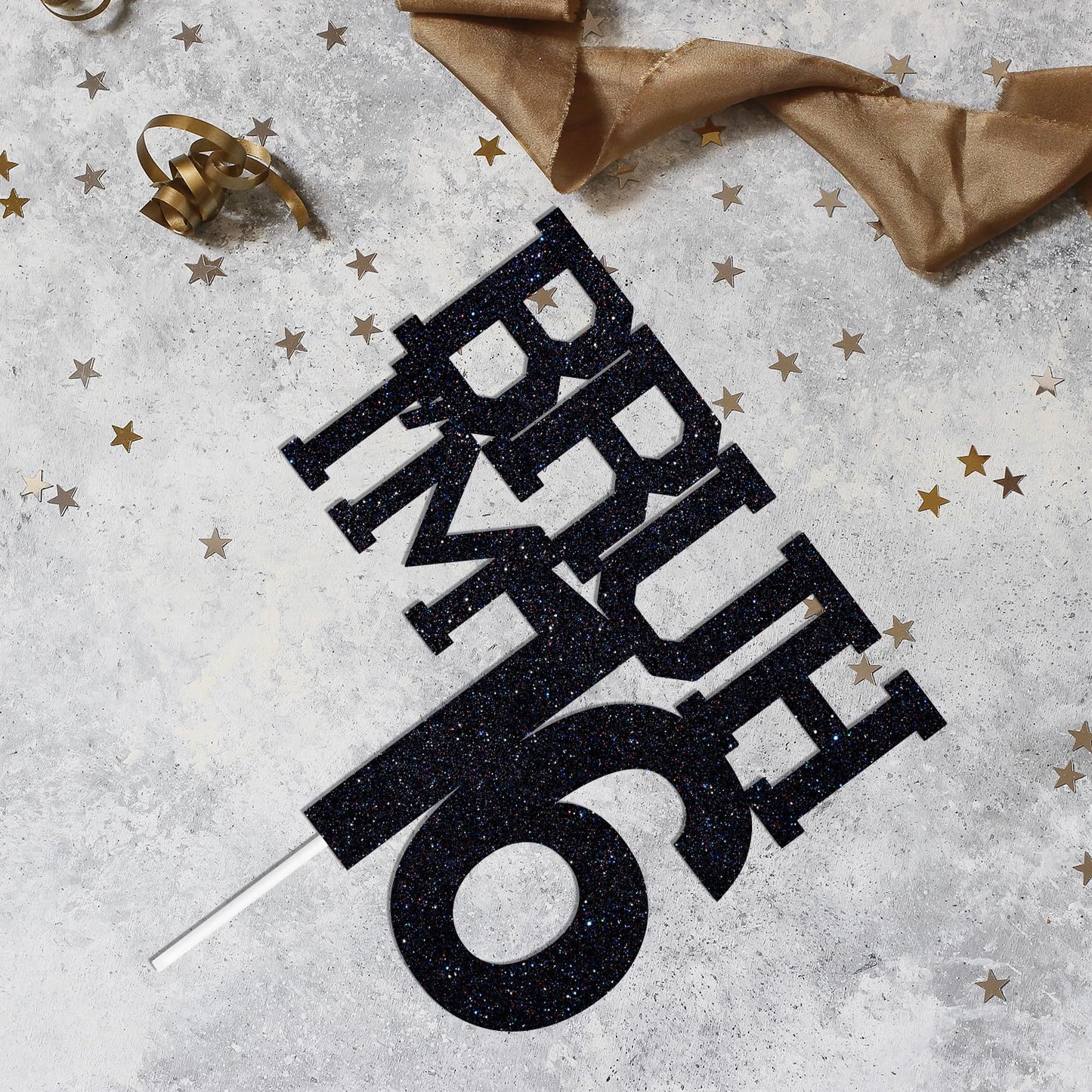 ZACHAKO Black Glitter Bruh I'm 16 Cake Topper – Funny 16th Birthday Party Decoration