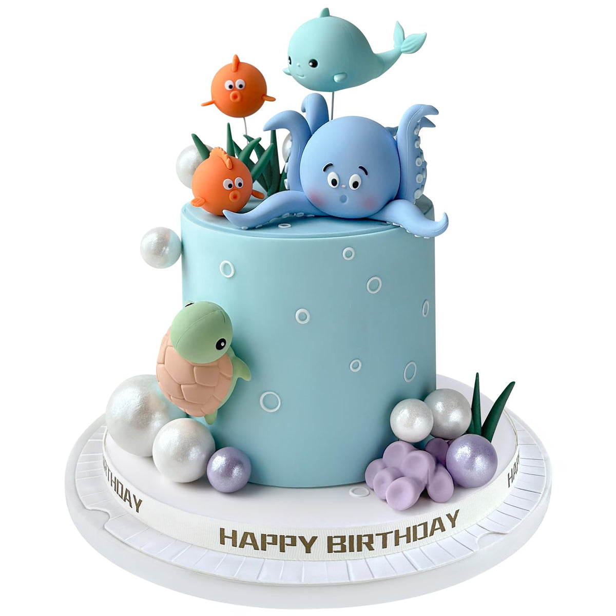 Zafena 17-Piece Under the Sea Cake Decorations – Ocean Animals Topper Set