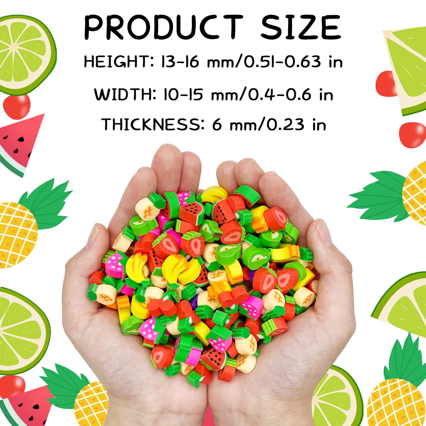 ZAKVOOR 300 Pieces Fruit Mini Erasers – Assorted Novelty Erasers Bulk