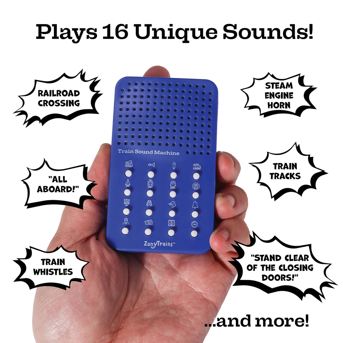 ZANY TRAINS Train Noisemaker | 16 Train Sounds & Portable Sound Board