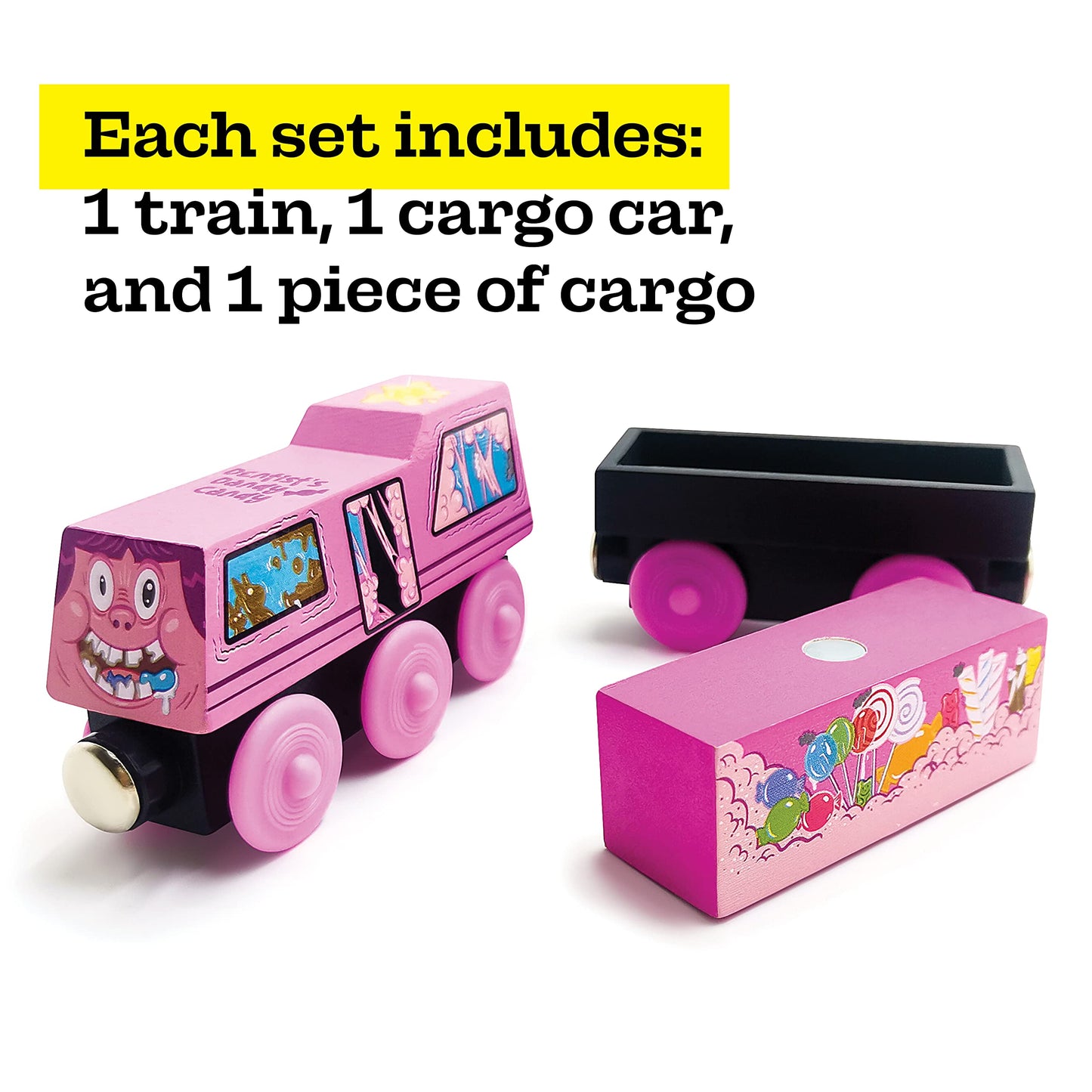 ZANY TRAINS Series 1: Wooden Train Set with Cargo – Sugar Rush Susie – All Wooden Track Compatible