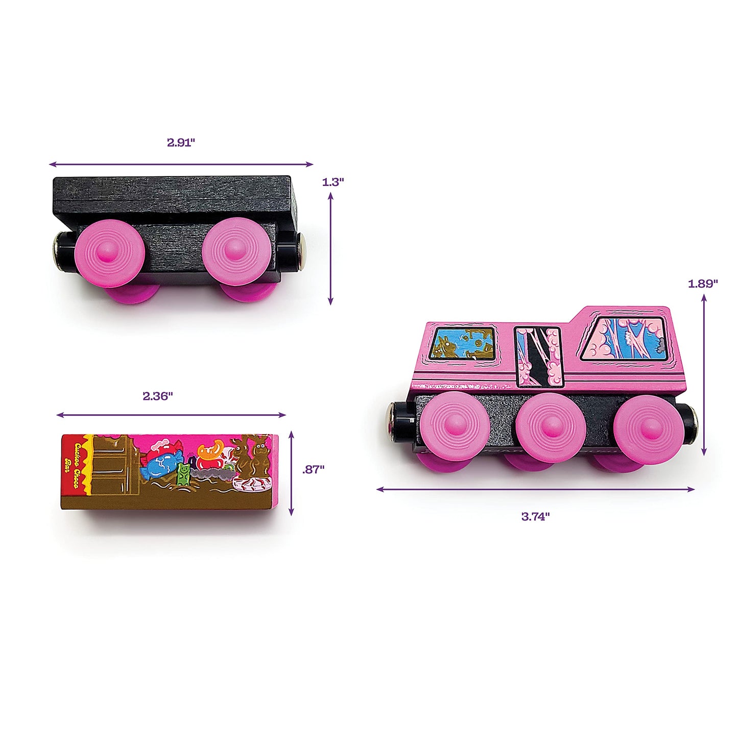ZANY TRAINS Series 1: Wooden Train Set with Cargo – Sugar Rush Susie – All Wooden Track Compatible