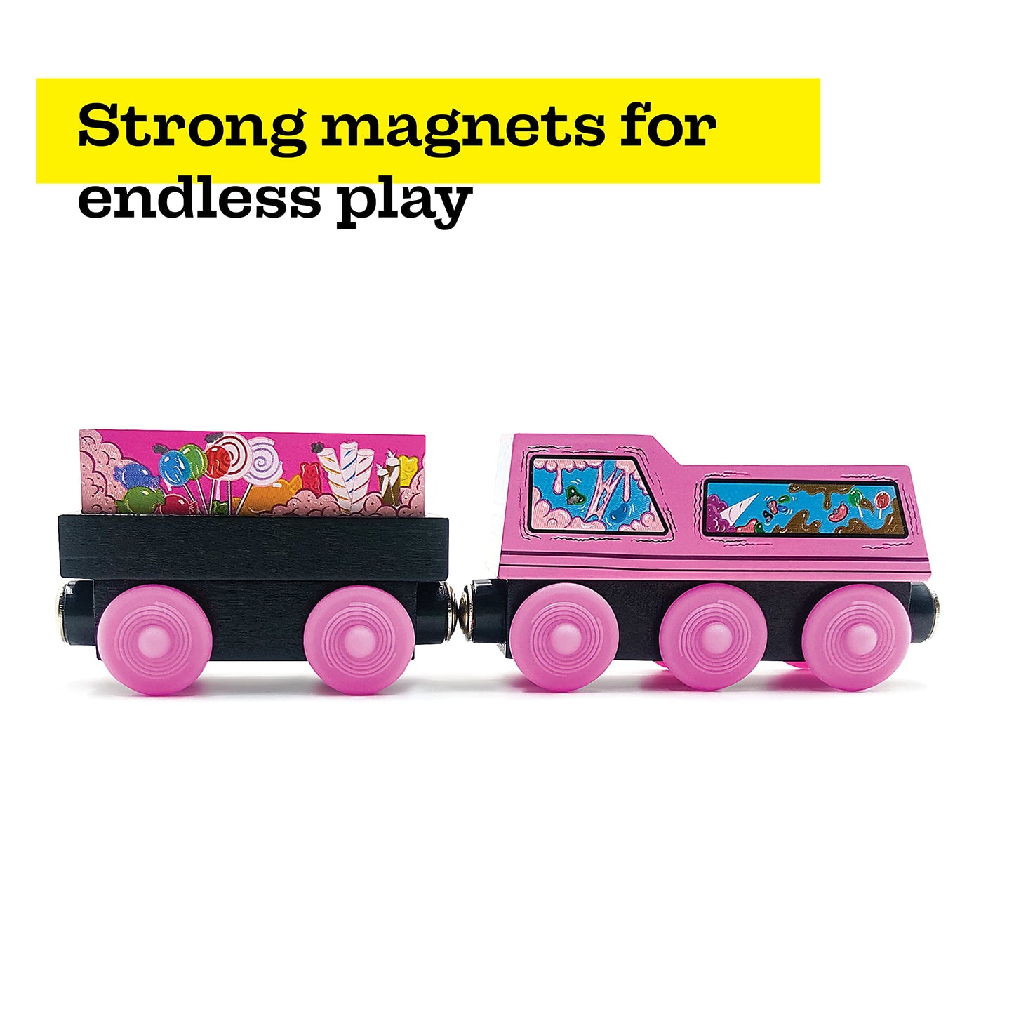 ZANY TRAINS Series 1: Wooden Train Set with Cargo – Sugar Rush Susie – All Wooden Track Compatible