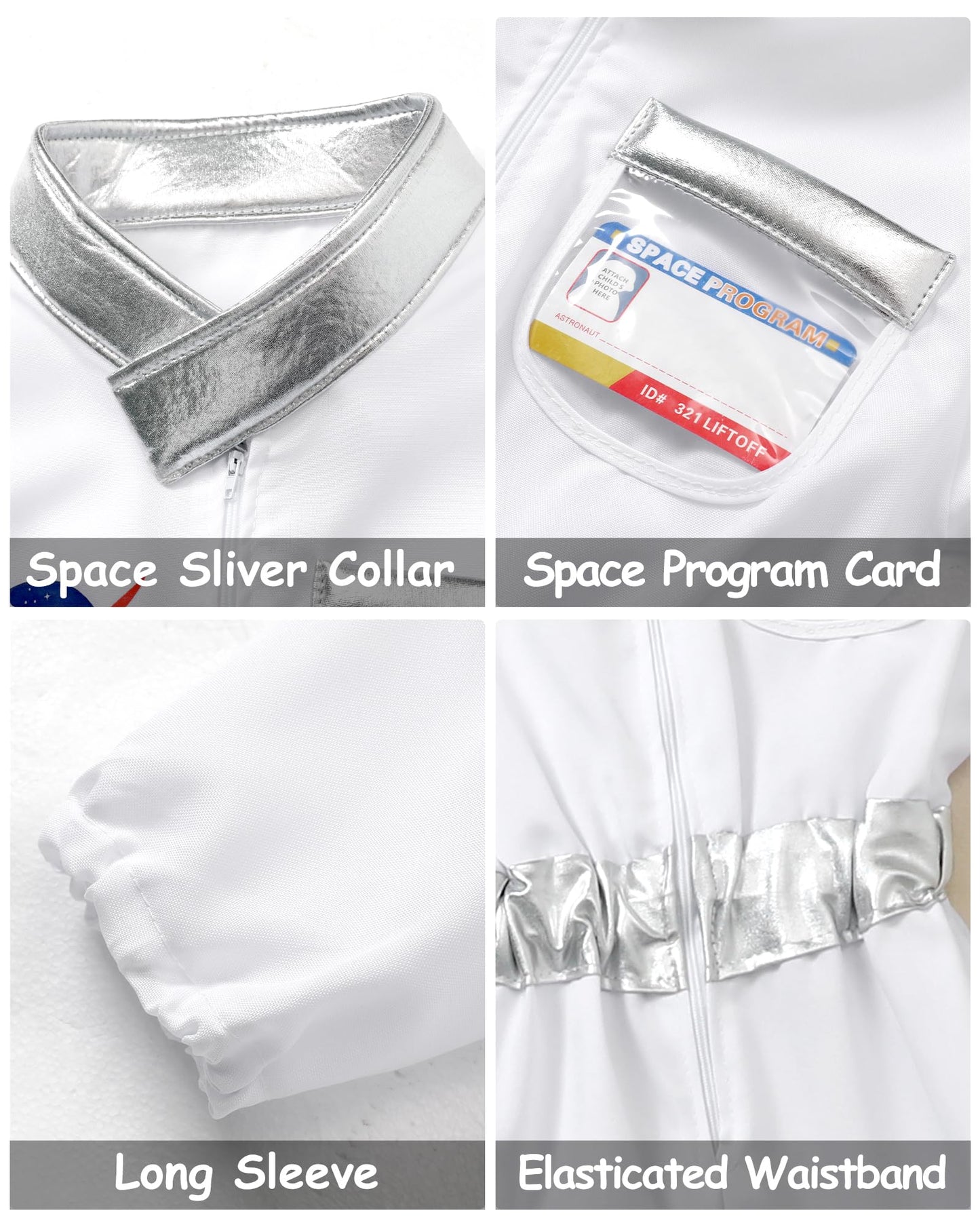 ZapLute Kids Astronaut Costume – Space Jumpsuit, Helmet & Gloves for 7–10 Years | Halloween & Role Play