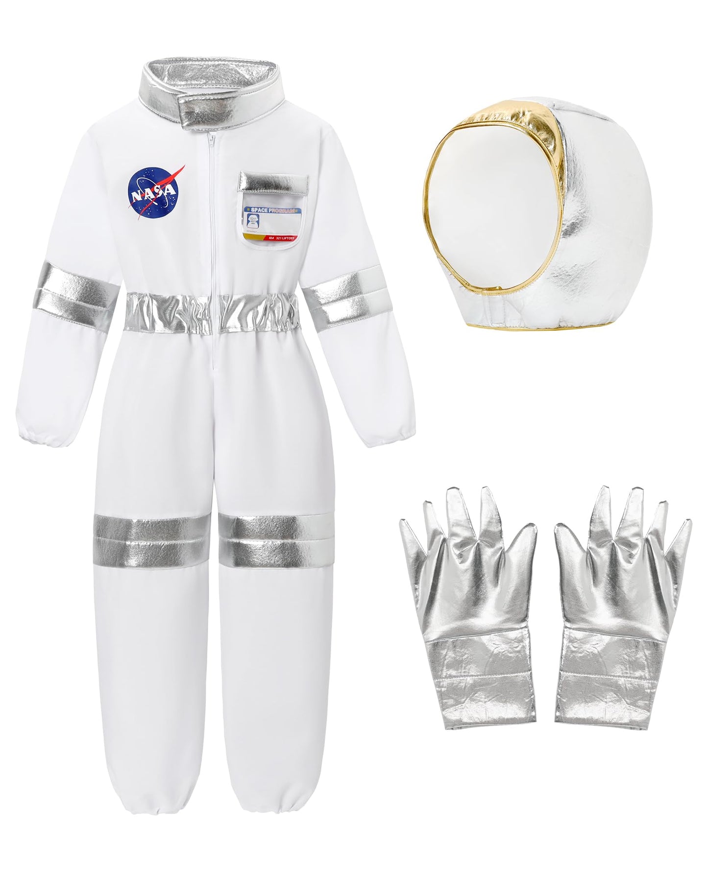 ZapLute Kids Astronaut Costume – Space Jumpsuit, Helmet & Gloves for 7–10 Years | Halloween & Role Play