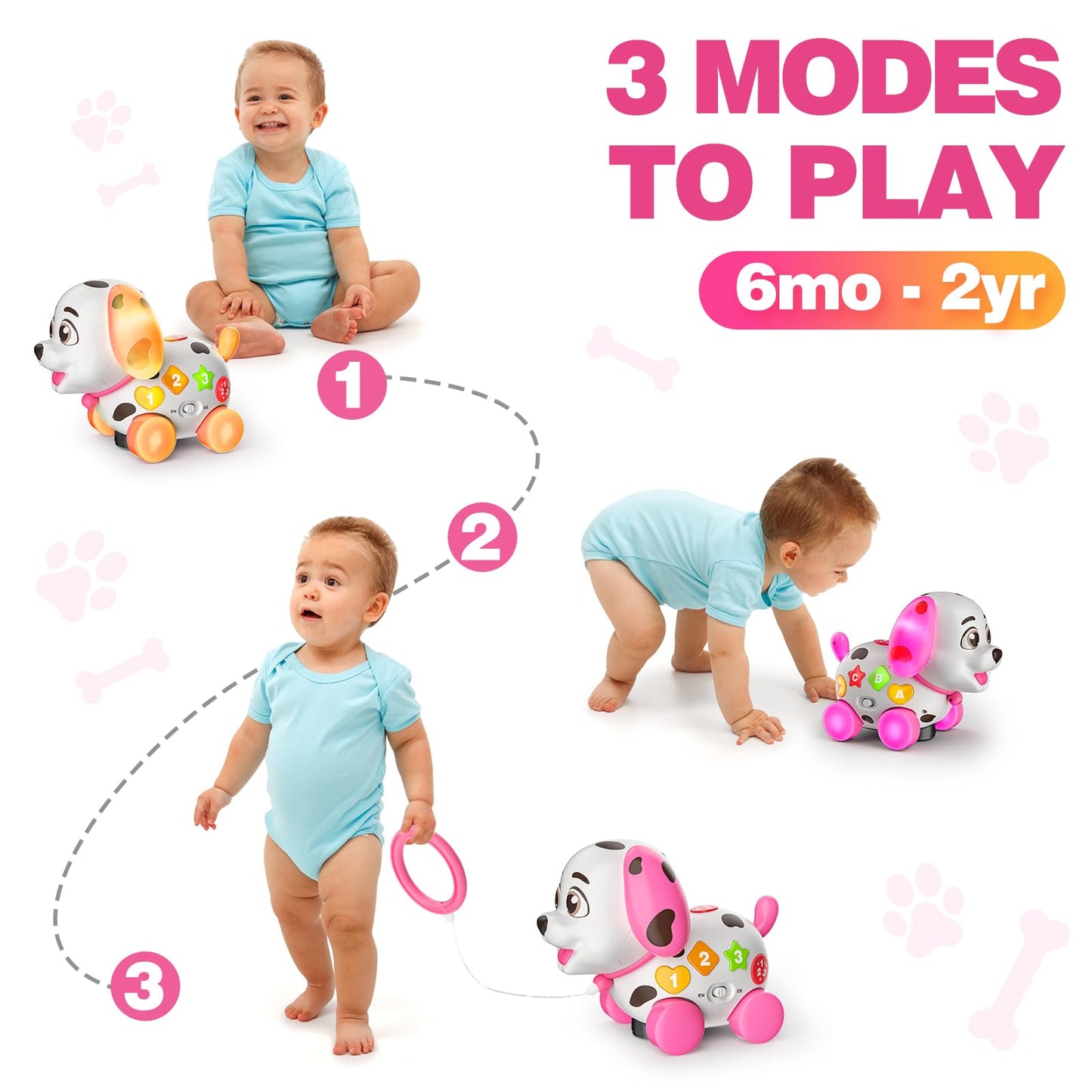 Zardali Musical Baby Toy for 6-12 Months – Bilingual Puppy with ABCs, 123s, and Music