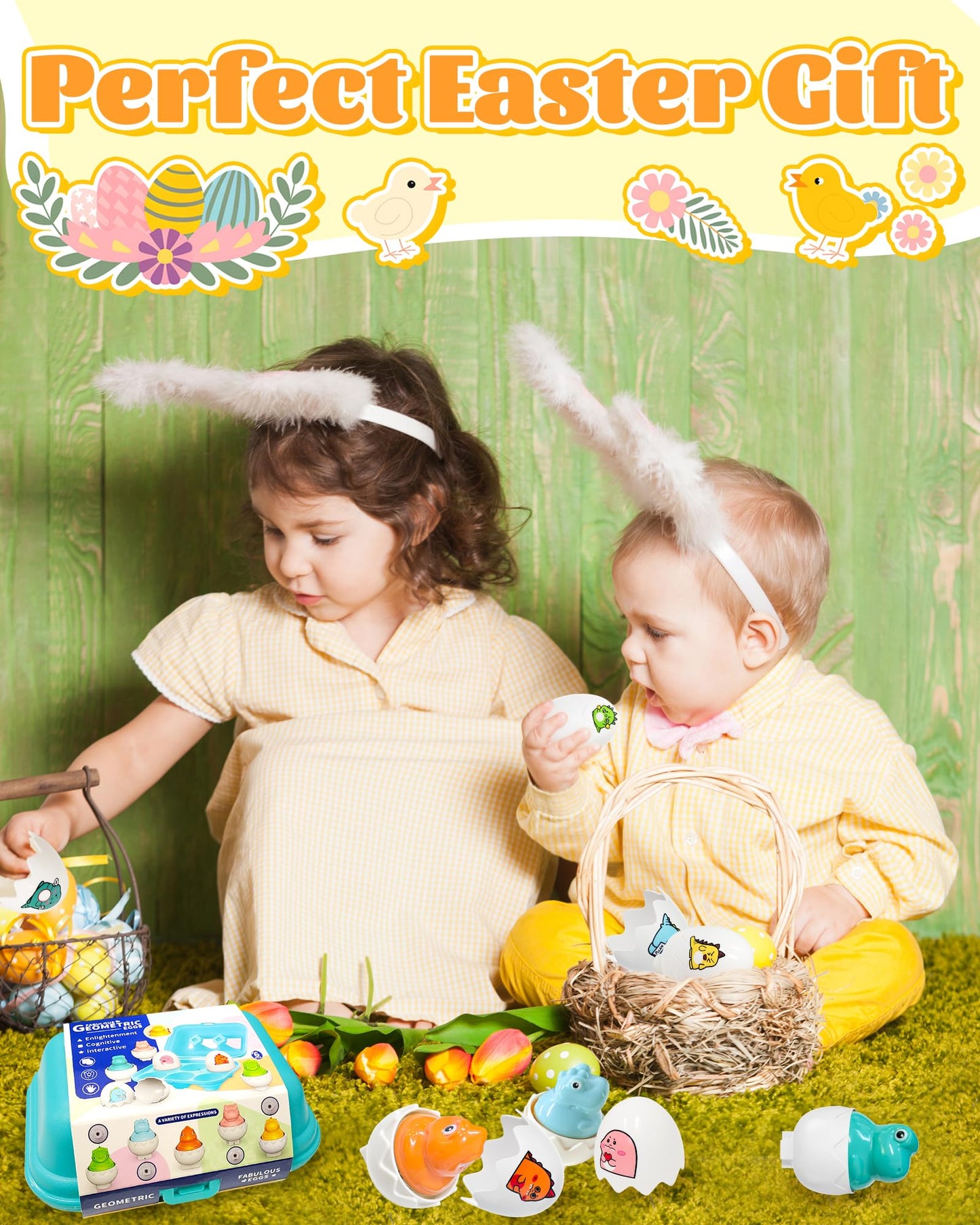 Zartores Easter Egg Toys for Toddlers 1-3 – Colorful Sensory Eggs & Matching Set