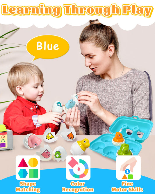 Zartores Easter Egg Toys for Toddlers 1-3 – Colorful Sensory Eggs & Matching Set