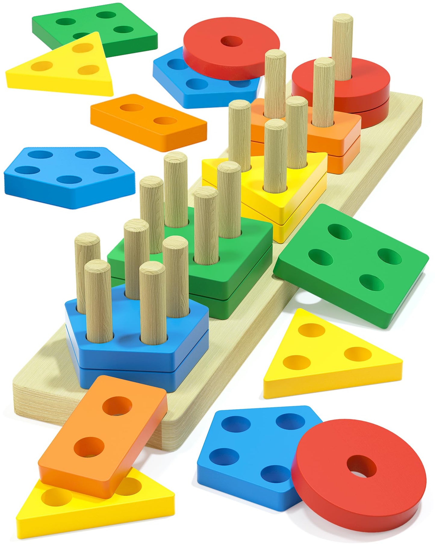 Zartores Montessori Shape Sorter for Toddlers 1-3 | Wooden Learning Puzzle