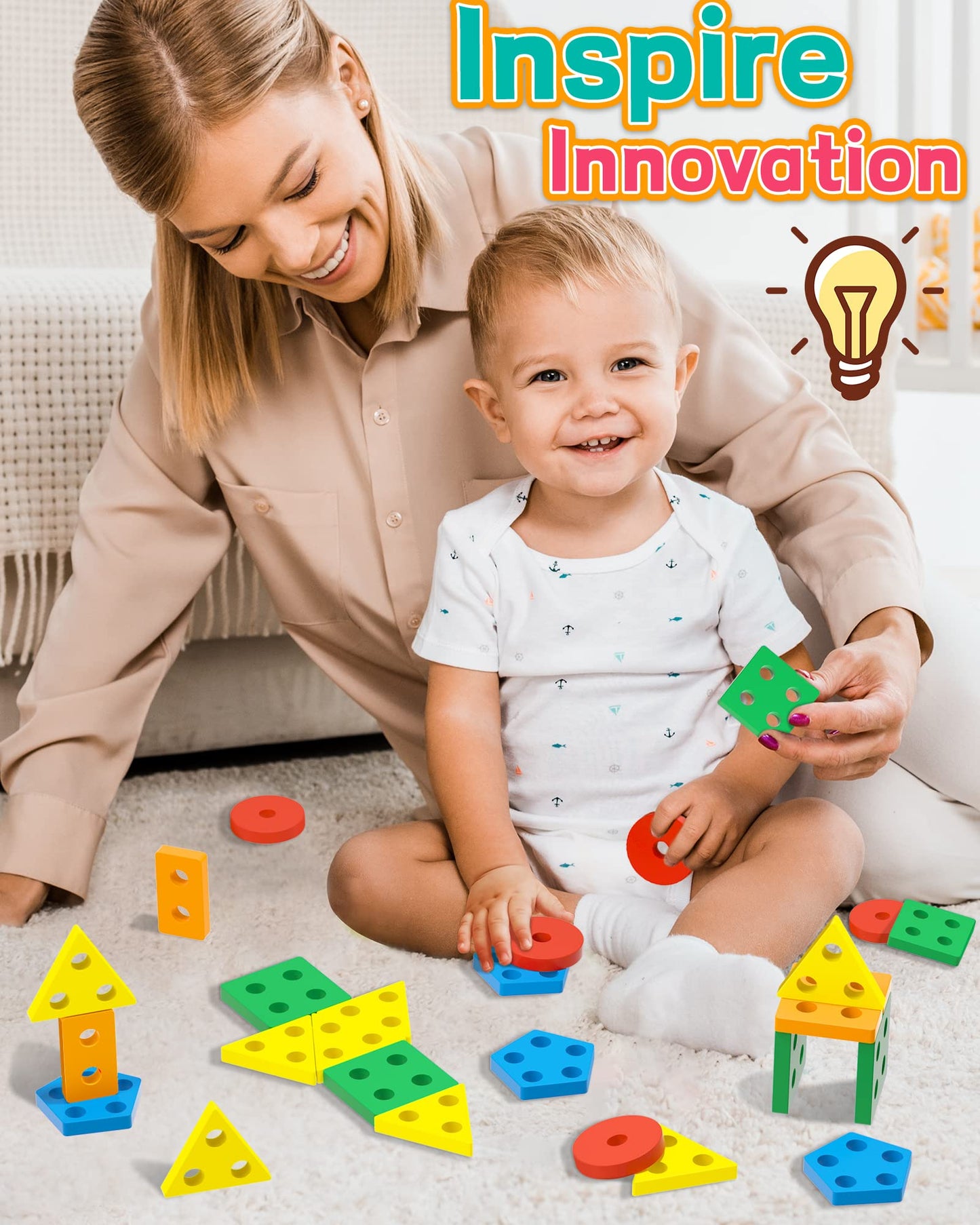 Zartores Montessori Shape Sorter for Toddlers 1-3 | Wooden Learning Puzzle